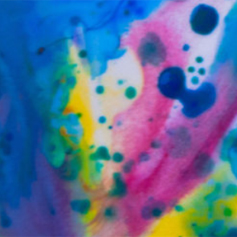 Abstract inkspot-like colours representing creative industries